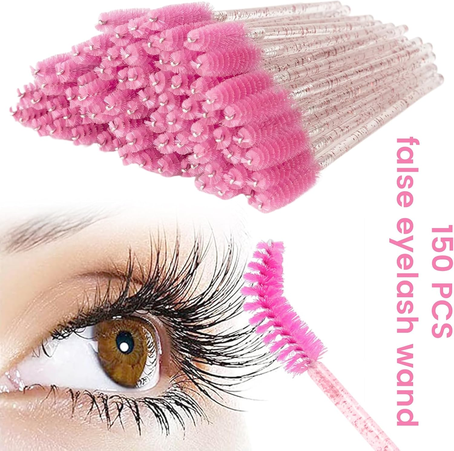 CATOR Pack of 150 Disposable Eyelash Brushes, Eyelash Brush, Eyelash Brush, Disposable Mascara Wands, Mascara Brushes for Eyelash Extension image number 5