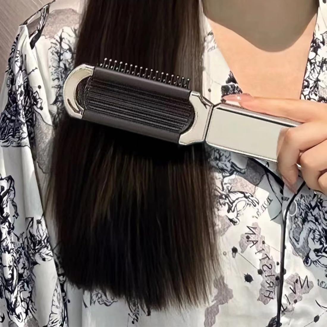 ZEPIQOR Travel Hair Brush with Mirror Foldable Mini Hair Brush Pocket Travel Brush Folding Hair Massage Comb Portable Silver Hair Styling Comb for Men Girls Women image number 2