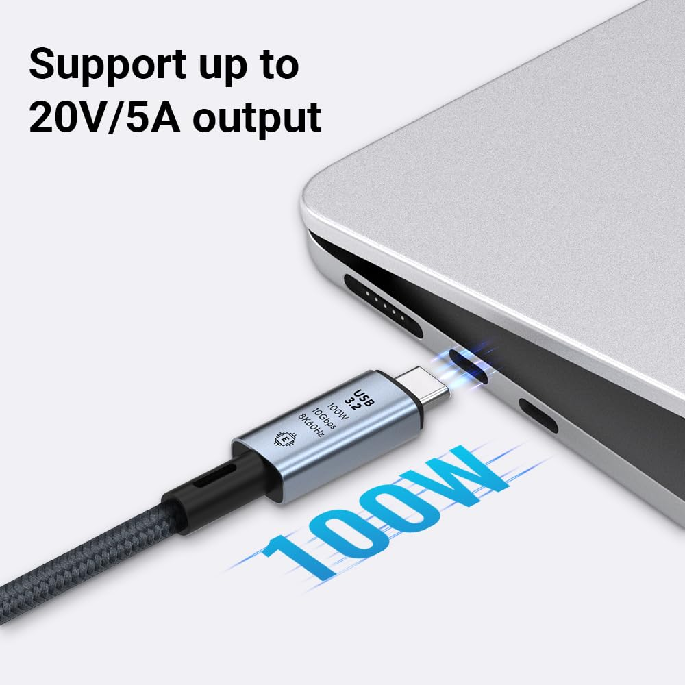 Short USB C to USB C Cable,10Gbps USB C 3.2 Cable 100W USB C Cable Fast Charging 8K Display Cable Type C Gen 3.2 Cord for Iphone 16 Pro Max/15 Macbook Pro Ipad Pixel 9/8 Galaxy S24 Switch image number 5