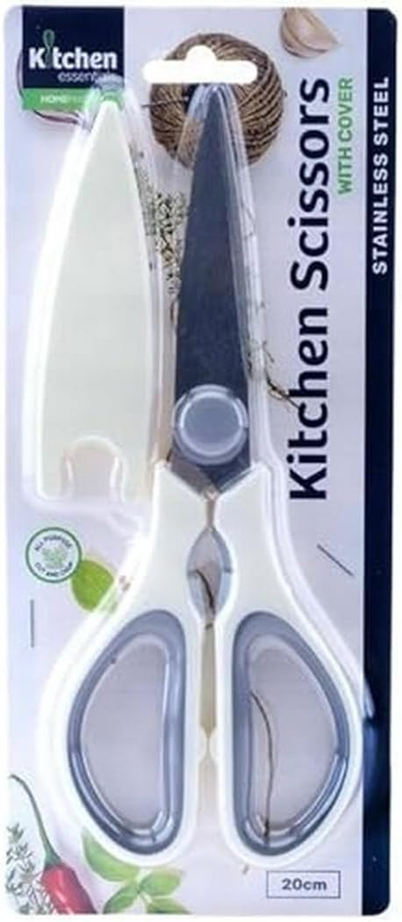 Home Master Stainless Steel Kitchen Scissor with Cover, 20 Cm Length