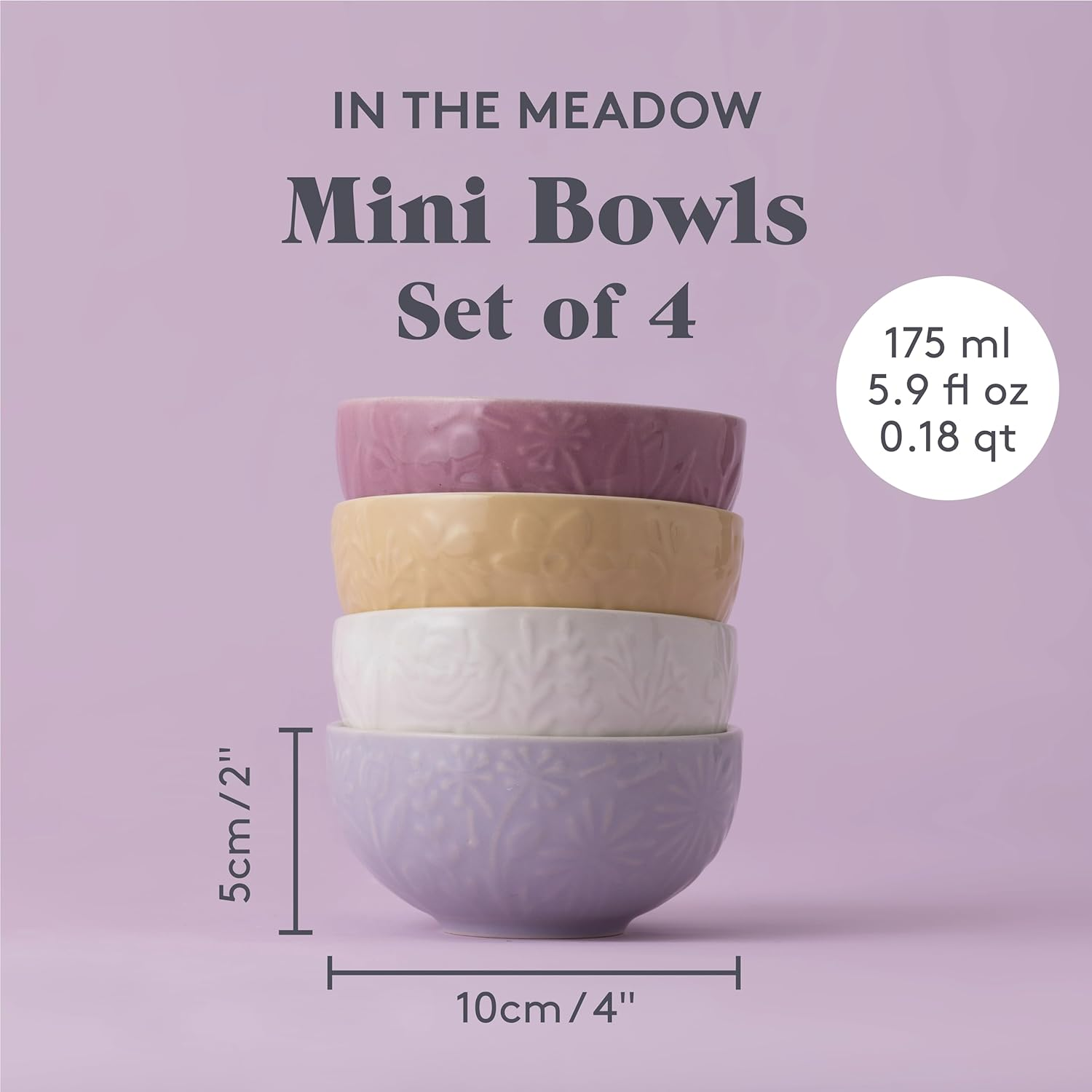 Mason Cash in the Meadow Set of 4 Mini/Prep Bowls, 10 X 5Cm/175Ml image number 1