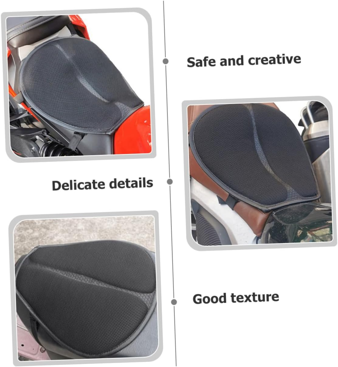 Beatifufu Motorbike Seat Pad and Reusable Seat Cover with Shock Absorption and Breathable Mesh, Thin Motorcycle Cushion Suitable for Seasons and Electric Bikes, Universal Motorcycle image number 2