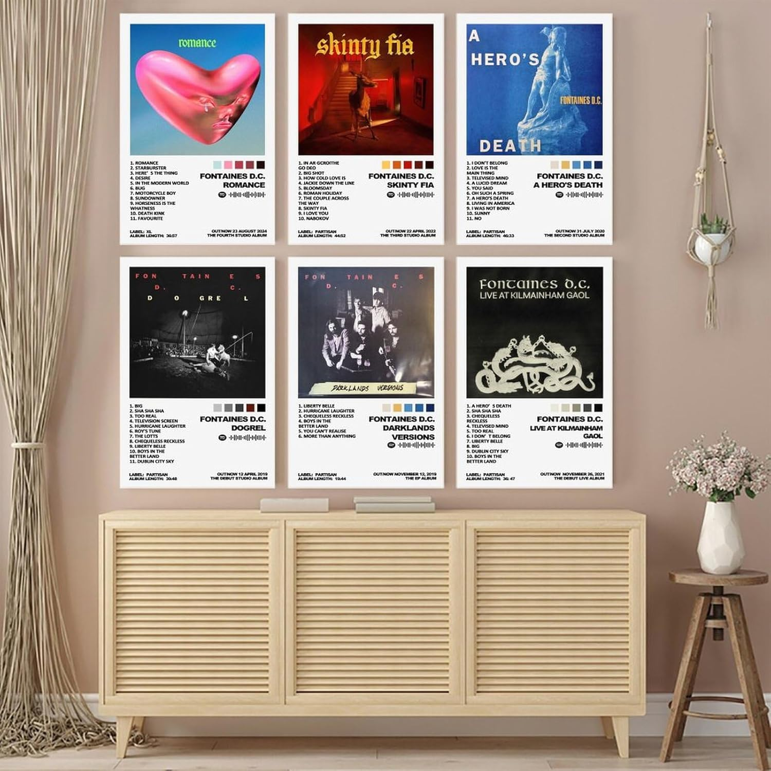 Fontaines Poster D.C. Band Music Album Poster a Set of 6 Canvas Posters Room Aesthetic Festival Family Bedroom Decor Wall Art Home08X12Inch(20X30Cm) Style-6 image number 1