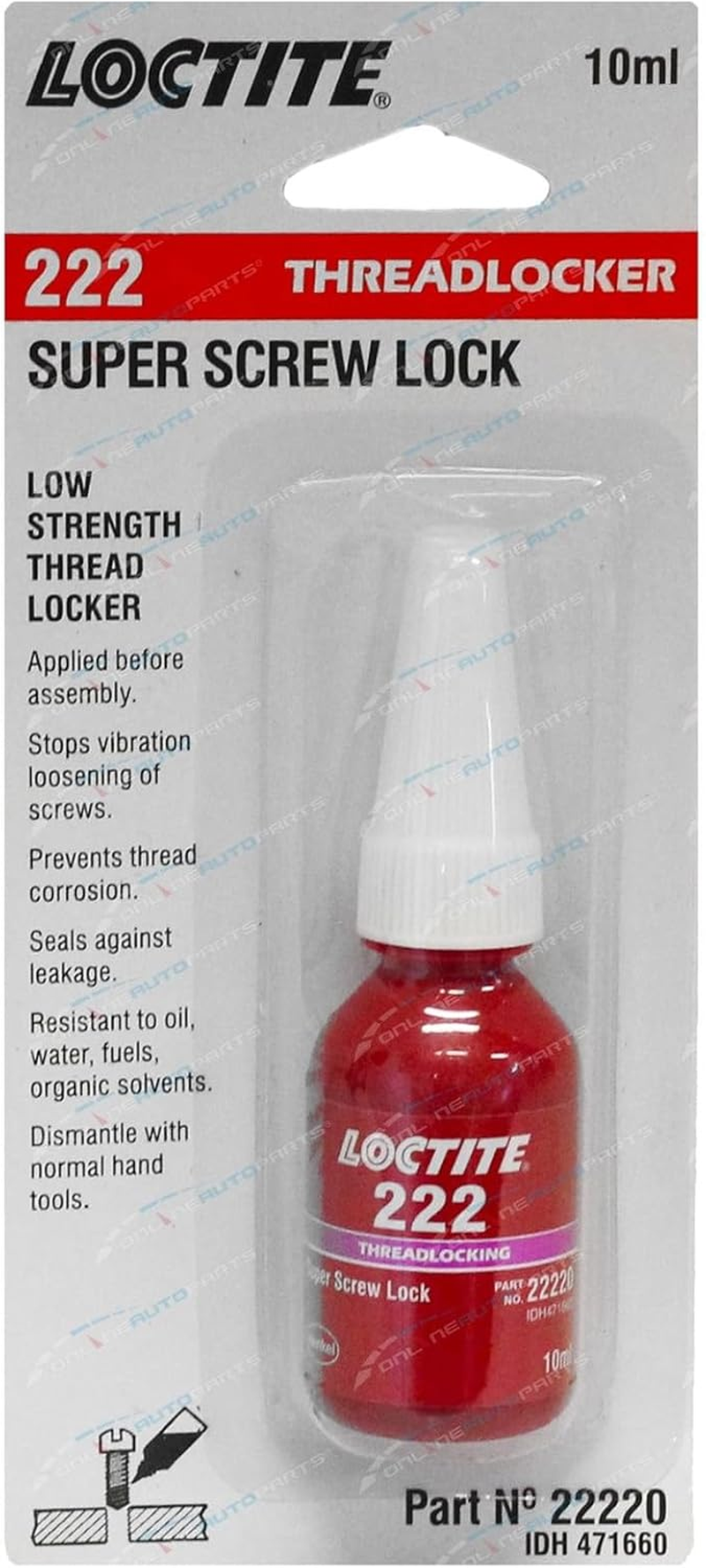 Loctite 222 Low Strength Super Screw Threadlocker 10 Ml