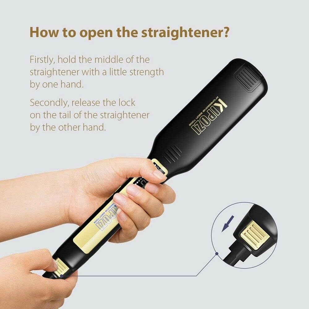 Professional Hair Straightener Fast Heat Smart Timer Flat Iron with LCD Display Curling and Straightening Salon image number 3