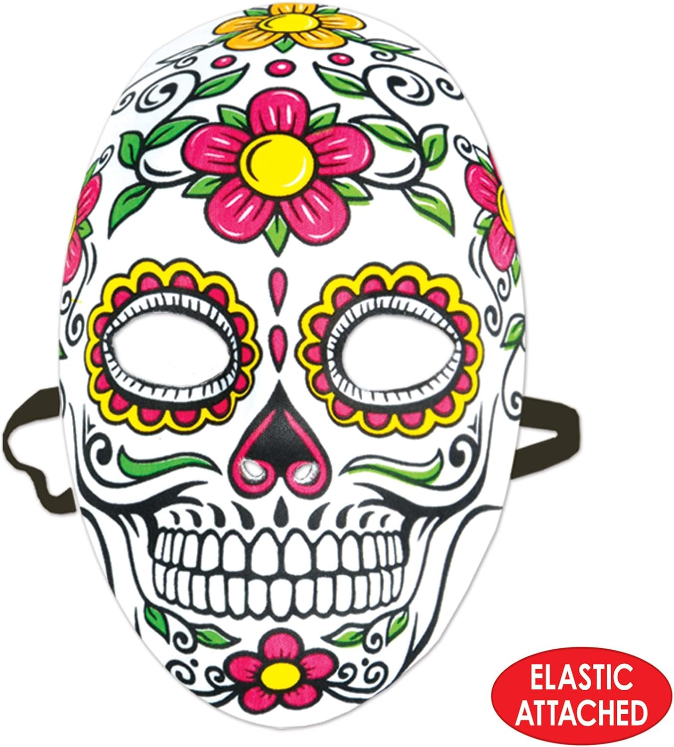Beistle 00338, 2Piece Day of the Dead Masks, Multicoloured image number 2