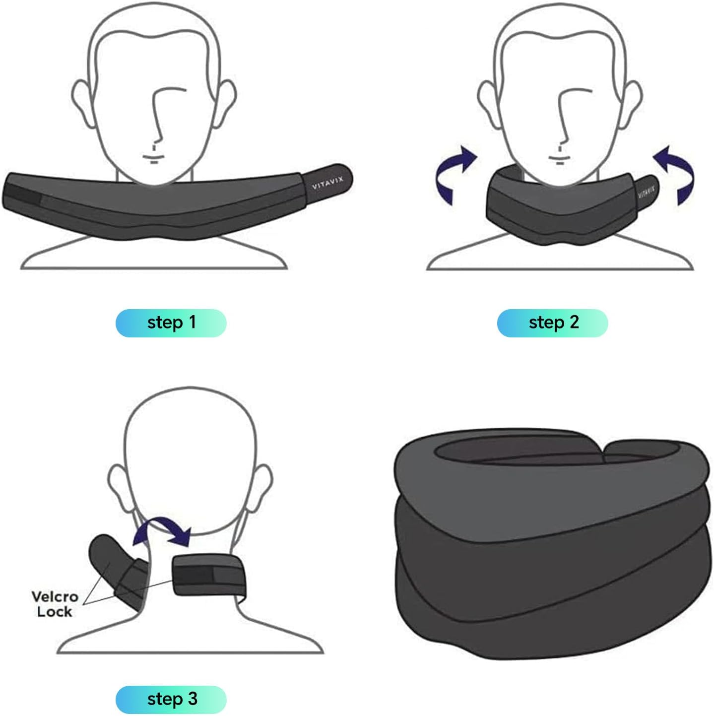 Vitavix anti Snoring Neck Support Brace, Adjustable Soft Foam Cervical Collar for Sleeping, Ergonomic Neck Support for Snore Relief & Cervical Spine Pressure, Comfortable Sleep Aid for Men & Women image number 3