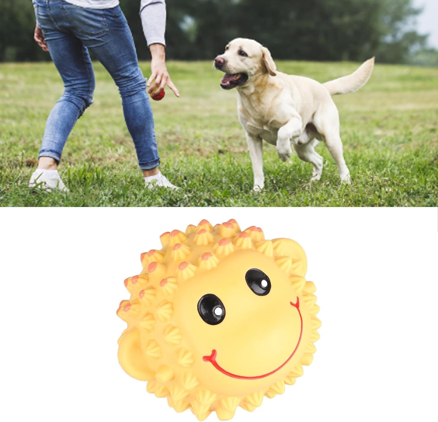 Pet Chewing Ball, Bite Resistant Teeth Cleaning Interactive Animal Shape Cat Dog Chew Toy, Latex Dog Chewing Enrichment Toys Puppy Teething Chew Toy for Dogs image number 4