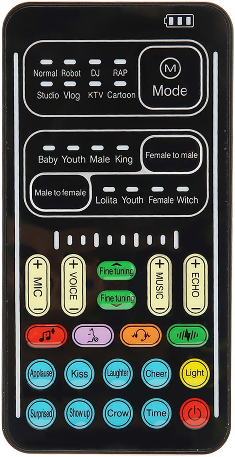 Voice Changer, Handheld Portable Voice Changer with Sound Multifunctional Effects Machine, Mini Voice Changer Device, Audio Mixer for Phone, Computer, Tablet, Ios, Android (I9 English Edition)