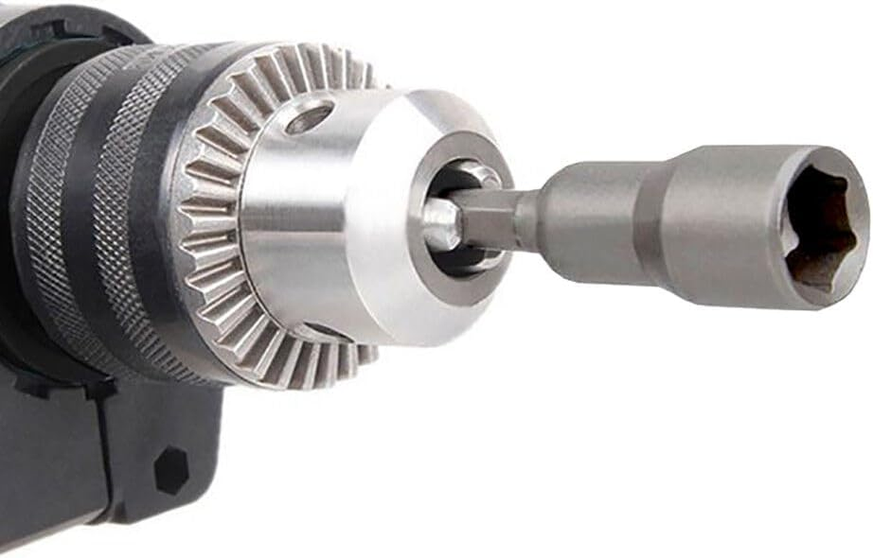 HORUSDY 8-Piece Magnetic Nut Driver Set, 6-13Mm Quickly Change Impact Socket Drill Bit Adaptor 1/4" Hex Shank Heavy Duty Metric Size image number 3