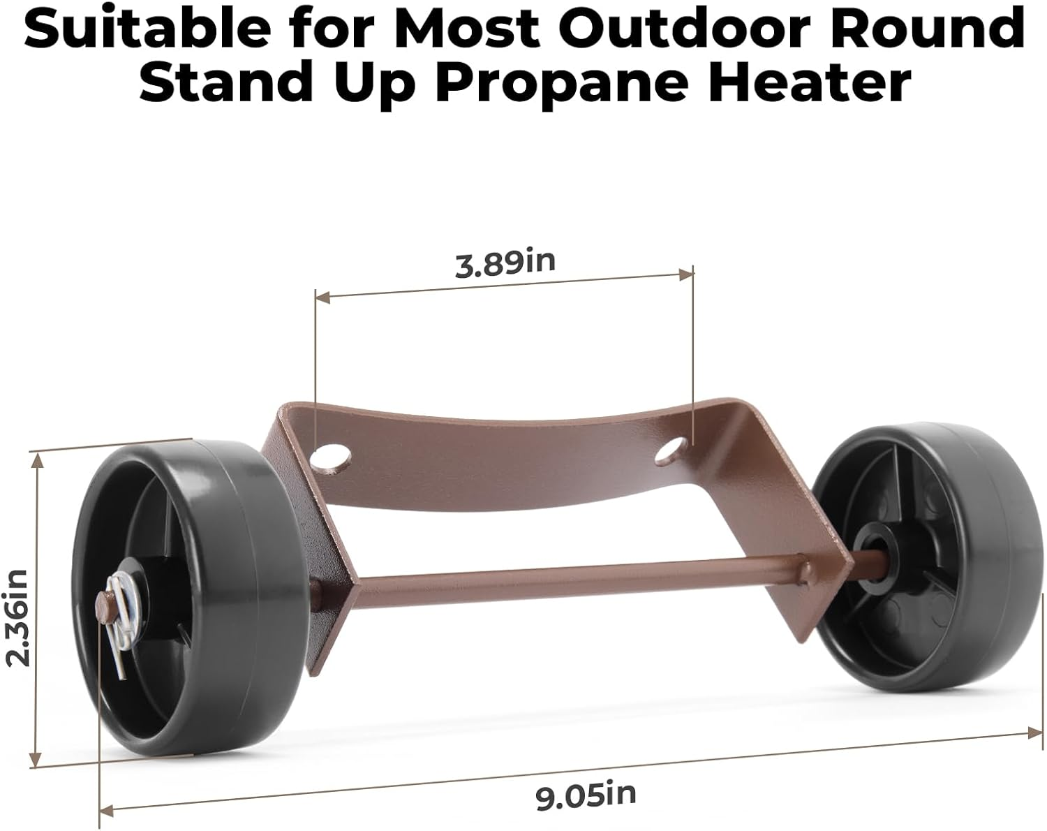 Outdoor Heater Replacement Parts, Upgraded Version Patio Heater Wheel Kit(Sturdy Solid Wheels), Universal Movable Wheel Suitable for Most Outdoor round Stand up Propane Heater image number 4