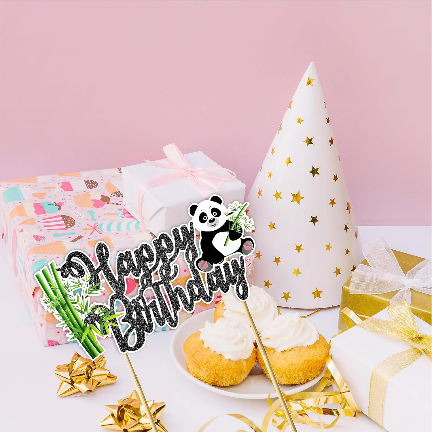 Panda Happy Birthday Cake Topper &ndash; Adorable and Fun Decoration for Animal-Themed Birthdays and Cute Party Celebrations image number 5
