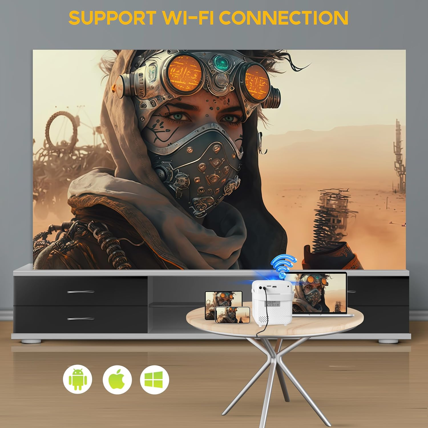 ALLIUMS Ultimate 9500Lumens HD 1080P Supported Projector, Top Projector Choice for Home Entertainment, Projector Excellence at Its Best, Discover the Future of Projector Technology image number 4