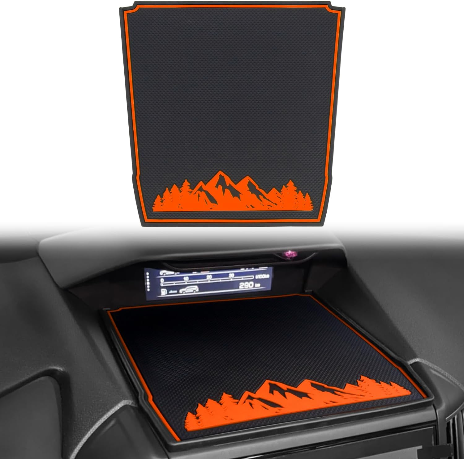 MOCHENT Dashboard Mats for Subaru Crosstrek Accessories 2023-2018, Forester 2019-2024, Impreza 2018-2023, Interior Non-Slip Dash Mat Pad Liner (Orange) image number 1