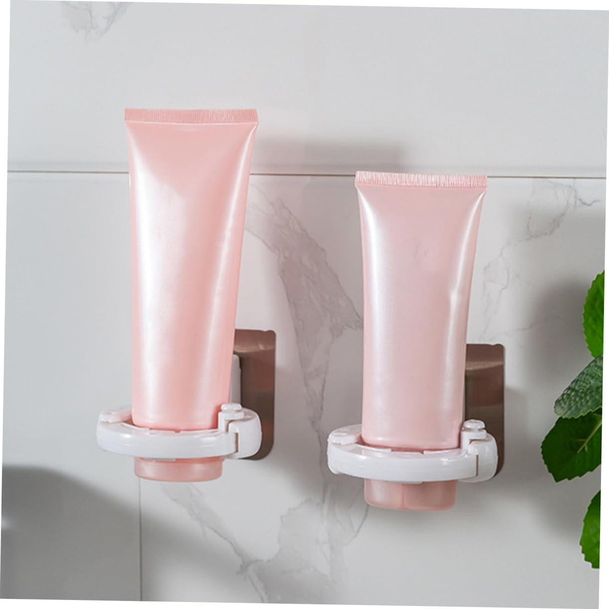 SHOWERORO 3Pcs Wall Mounted Shower Gel Bottle Holder Adjustable Size Storage Racks Anti-Smashing Adhesive Hanging Shampoo Brackets Punch-Free image number 4