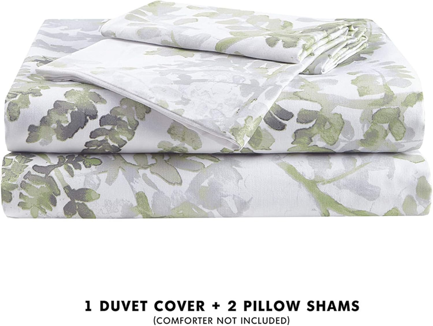 Intelligent Design Reversible 100% Cotton Sateen Duvet-Breathable Comforter Cover,Modern All Season Bedding Set with Sham(Insert Excluded),Judith,Palm Leaf Greenfull/Queen(90"X90") image number 2
