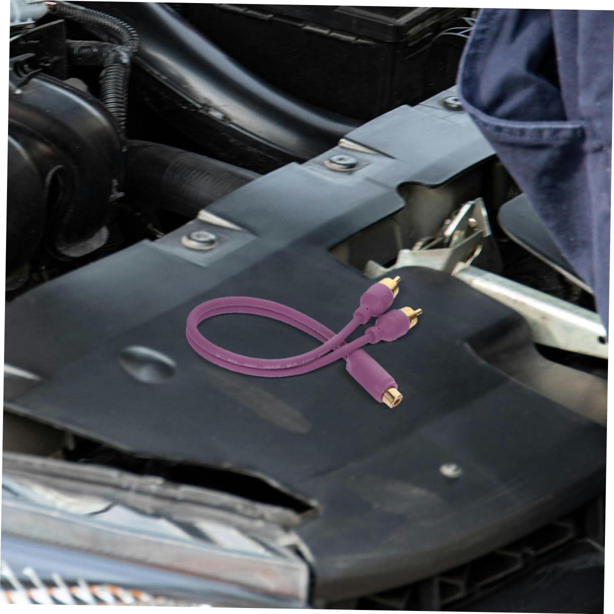 Gogogmee 2Pcs Car Audio RCA Splitter Cable Adapter for Subwoofer Amplifier 1 Female to 2 Male Connectors, Compatible Car Amplifier and Home Theater Audio Systems image number 3