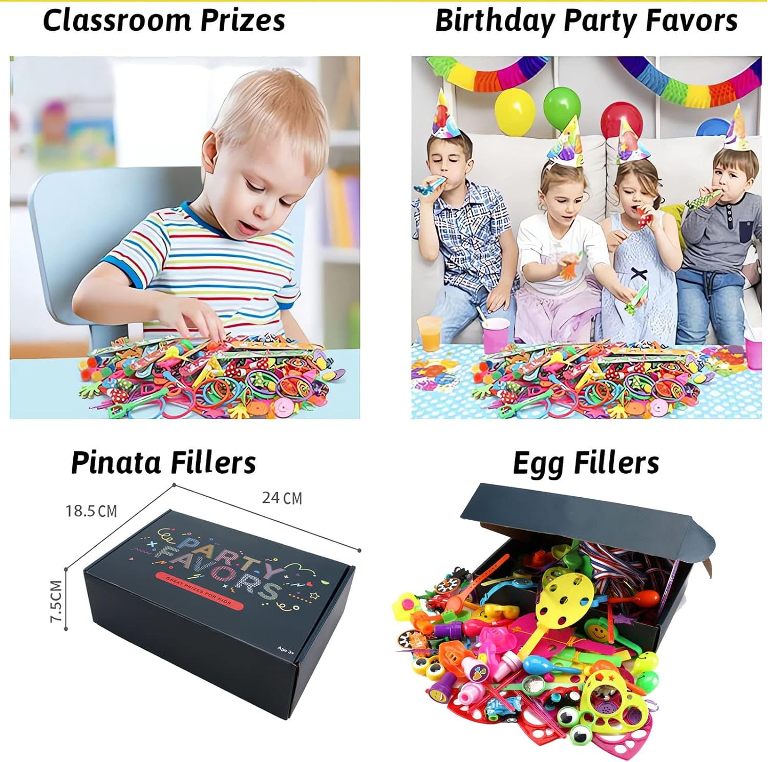 120 Pcs Kids Party Bag Fillers, Party Gifts for Children Birthday, Goodie Bag Fillers, Assortment Treasure Box Prizes, Prizes for Kids Classroom Rewards, Carnival Prizes image number 2