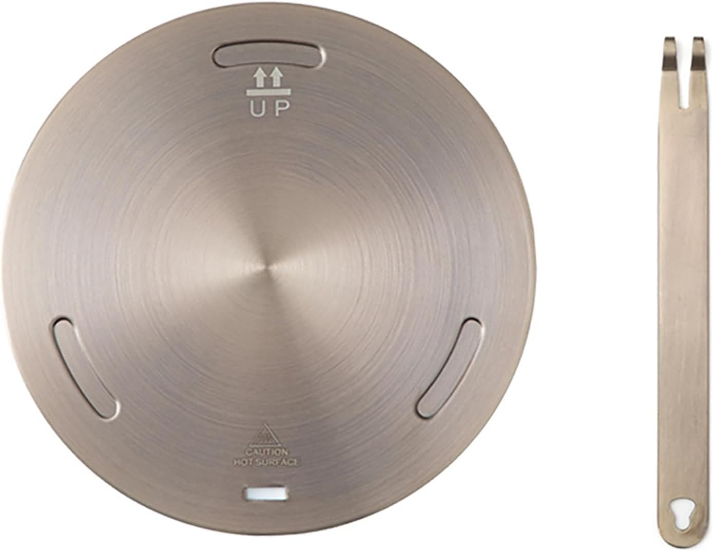 Jascherry 28Cm Heat Diffuser Plate, Stainless Steel Cooking Induction Adapter Simmer Plate for Electric Gas Glass Cooktop Hob Ring, Induction Cooktop Converter Plate with Handle, Rose Gold(D) image number 3