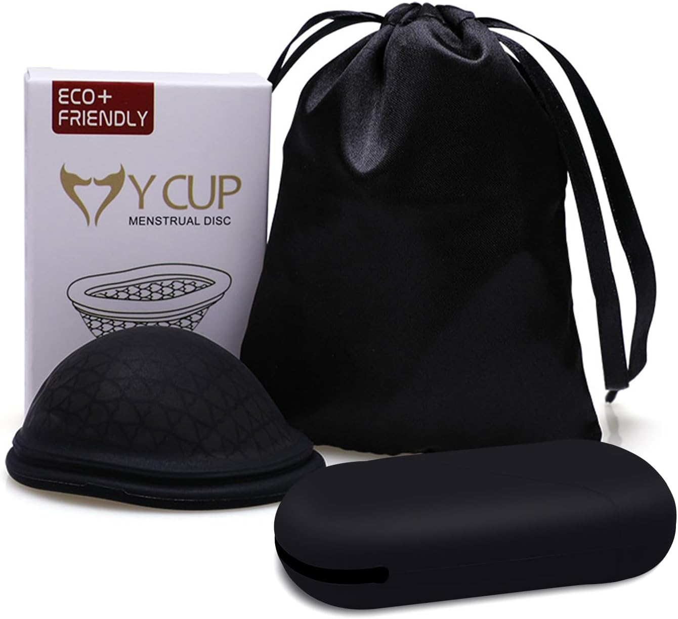 Menstrual Cup,Large Capacity Thin Fit Menstrual Disc,Menstrual Cup Wear for 12 Hours,Period Disc with Medical Grade Silicone,Reusable Menstrual Flow Cup for Women Periods,Black image number 2