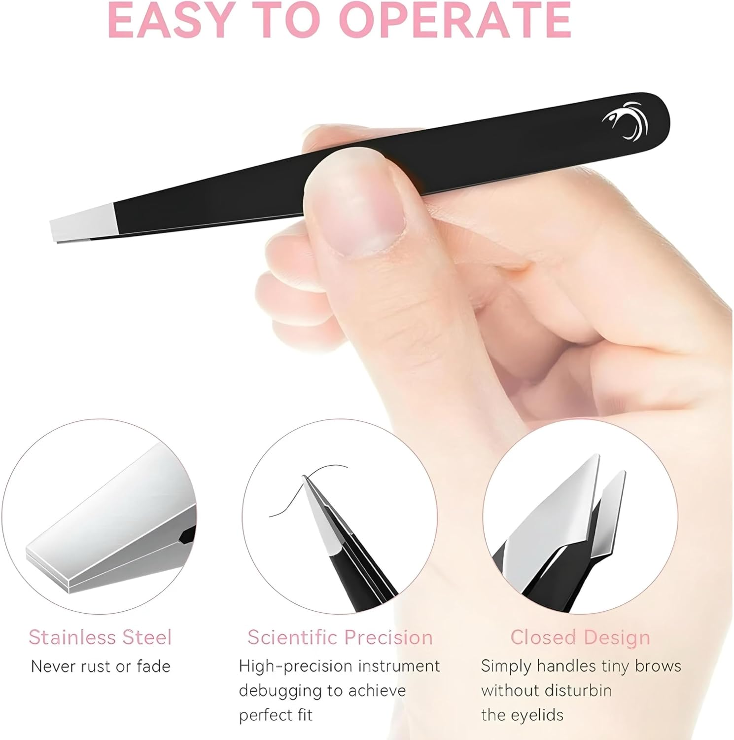 4PC Professional Tweezers Set for Men&Women&ndash;Premium Stainless Steel Precision Tweezers for Facial Hair Removal,Eyebrow Shaping,Ingrown Hair Extraction,Splinter&Fine Hair Grooming (BLACK) image number 5