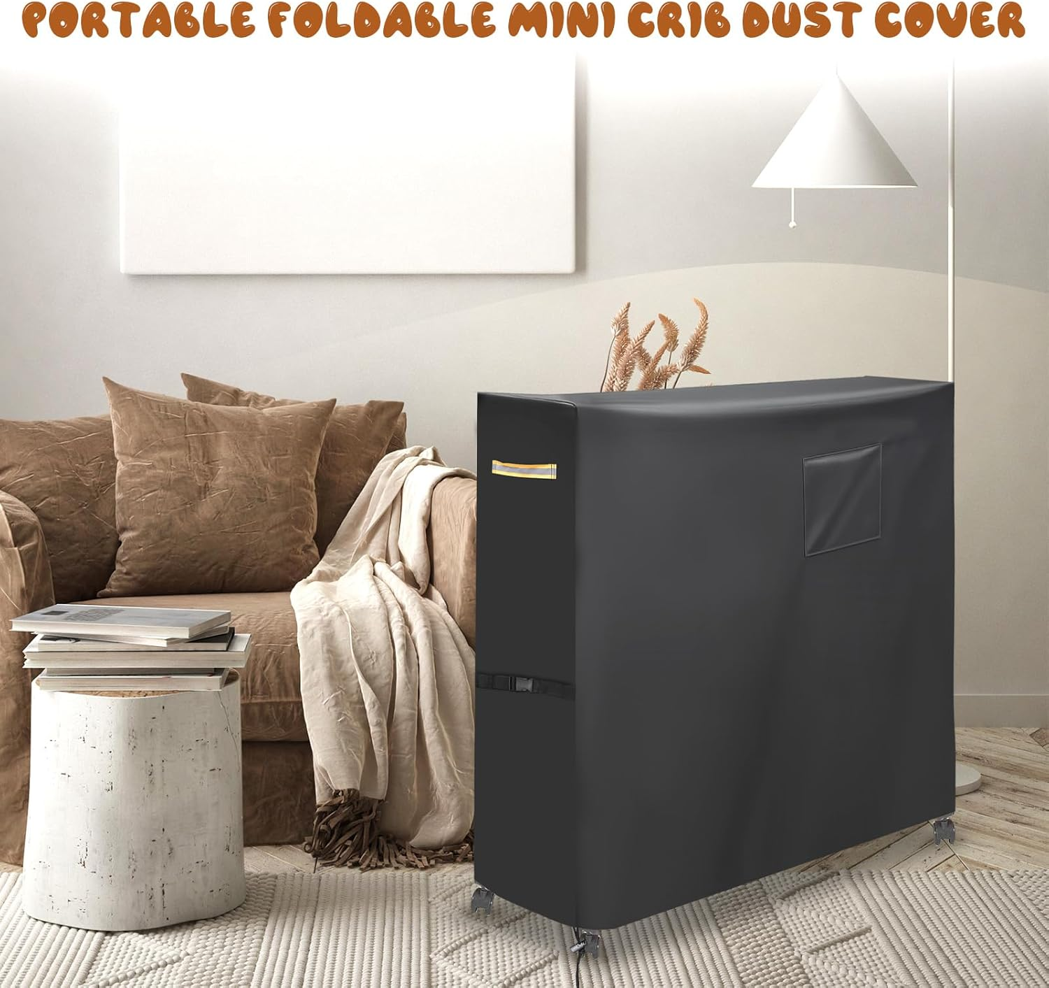 Crib Storage Cover, Oxford Cloth Compact Folding Crib Saver Practical Protection Accessories from Dents Scratches Dust and Dirt While in Storage image number 4