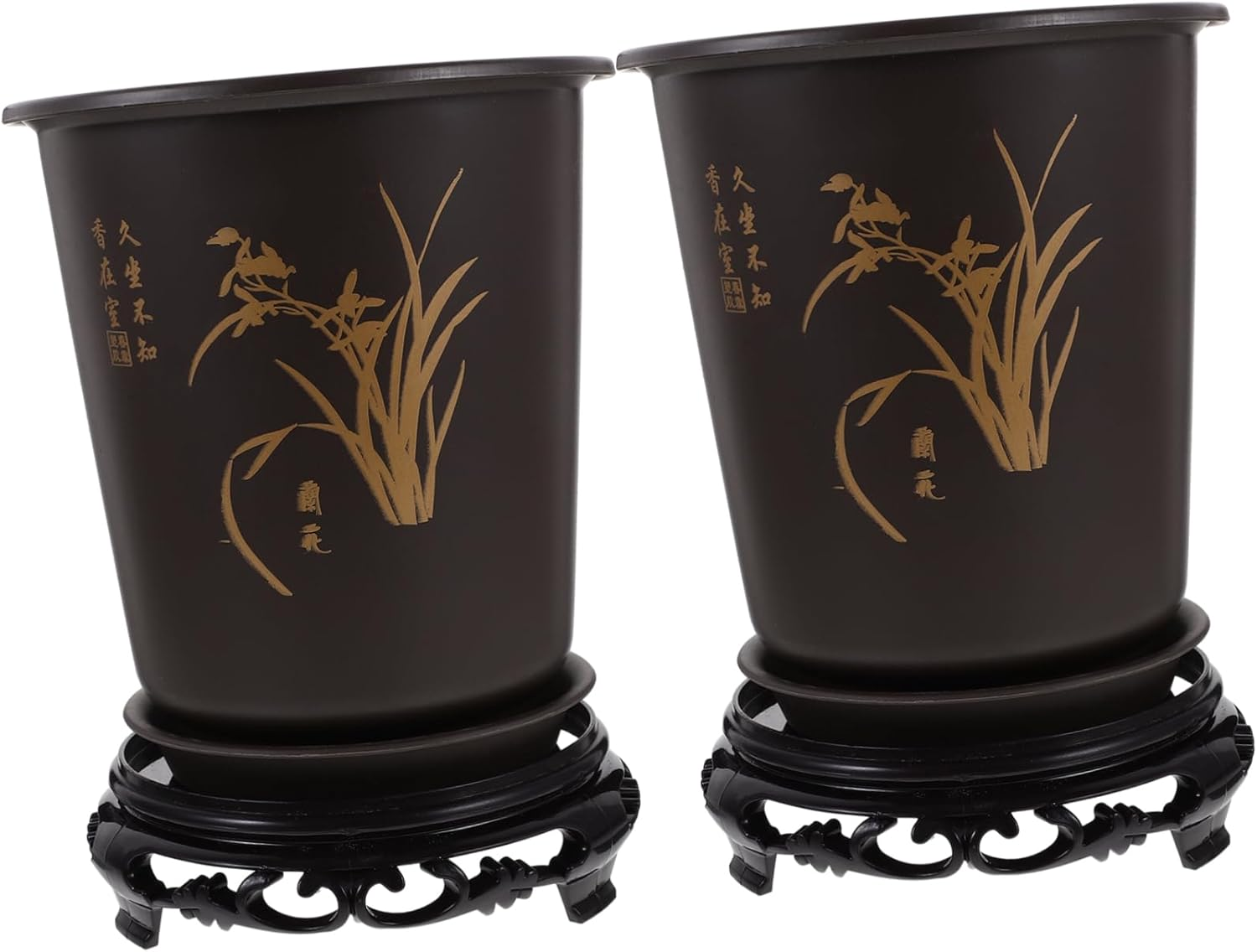 MERRYHAPY 2Sets Orchid Flowerpots Base for Indoor Plants Chic and Decorative Flower Pots Material for Ferns image number 1