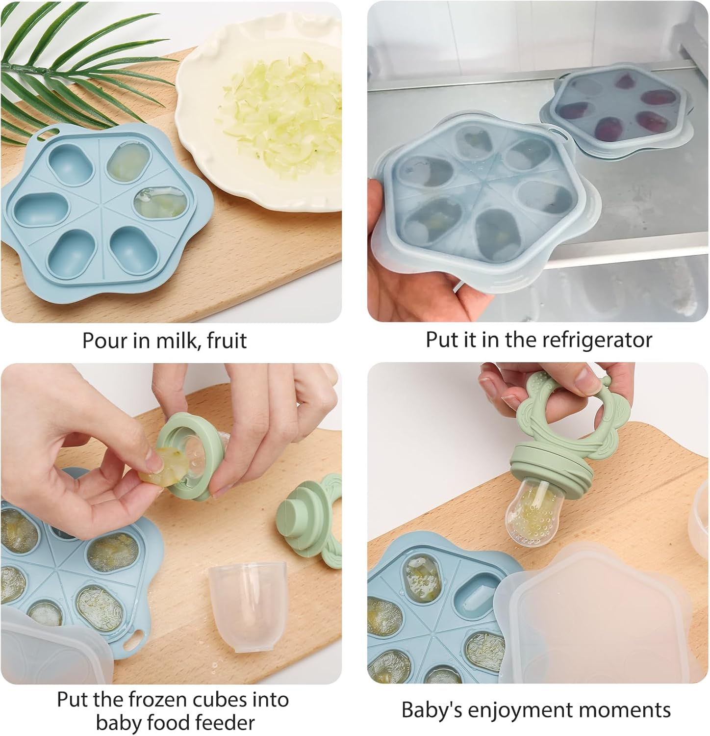 Breastmilk Popsicle Molds, with Baby Food Feeder and Freezer Tray, Additional Silicone Sacs, BPA Free Silicone Feeder for Safe Infant Self Feeding, for Teething Babies and Self-Feeding Babies image number 5