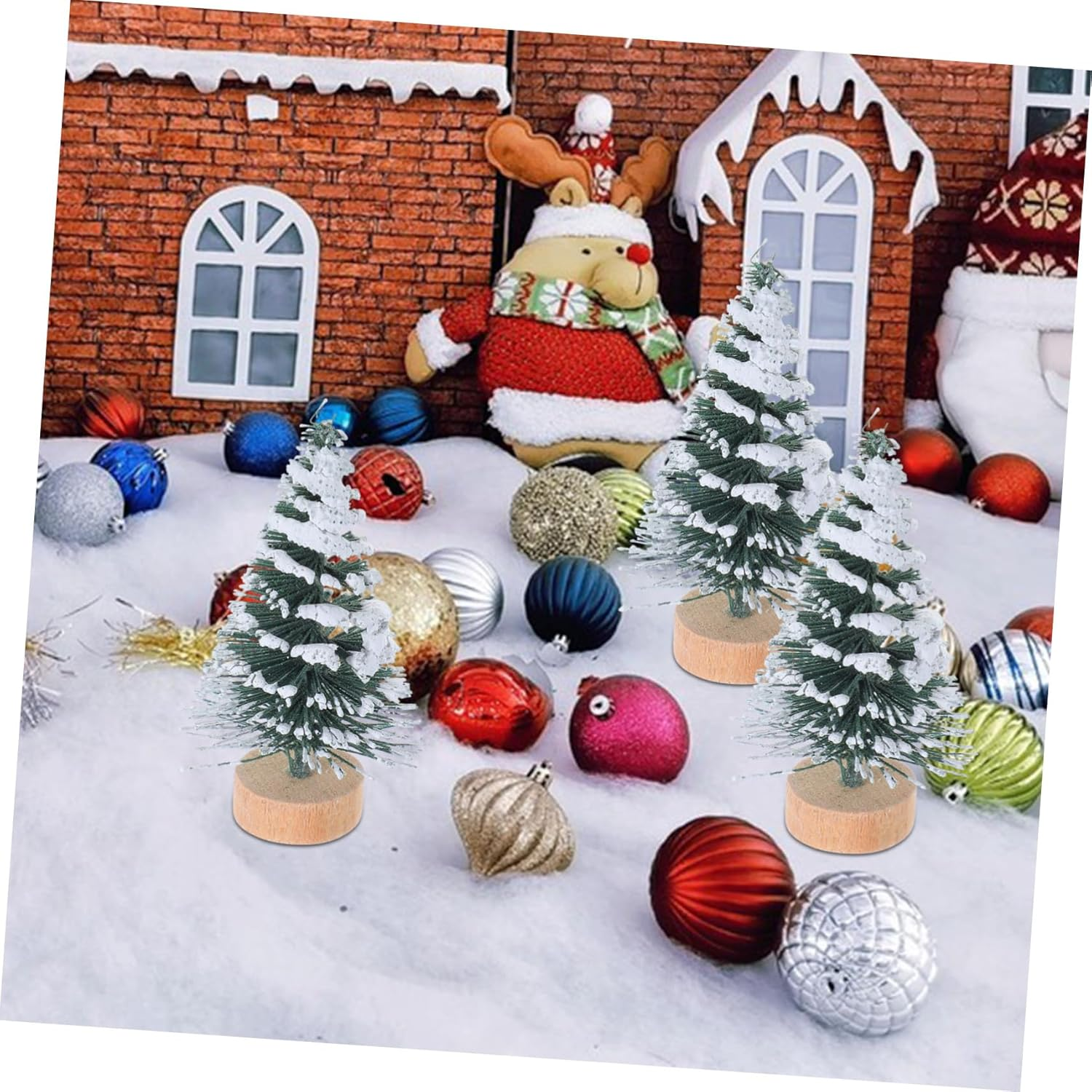 DIY Mini Christmas Trees in Pine 5Cm Ornaments for Desktop Tabletop Christmas Tree Decor image number 1