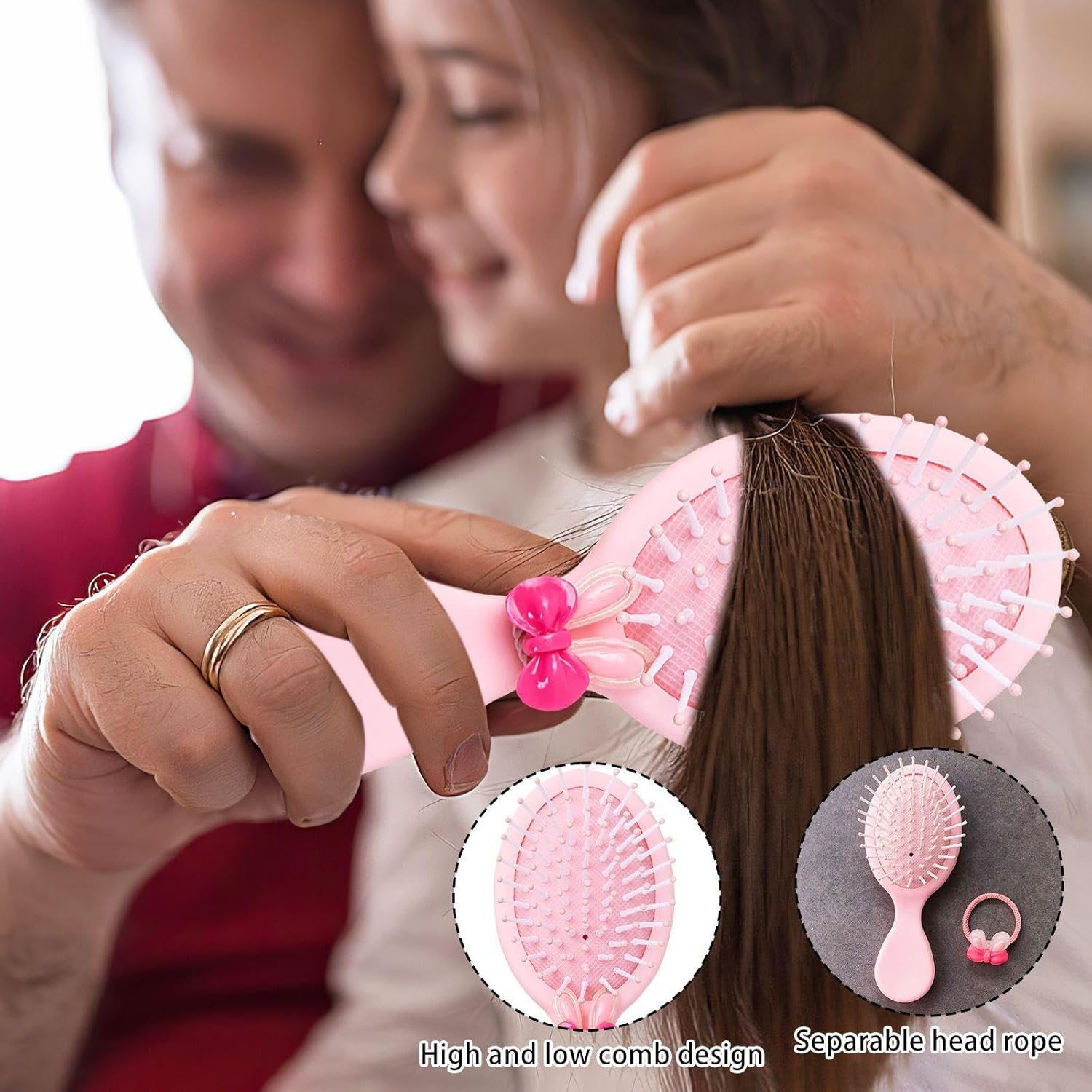 3 Pieces Hair Ropes Air Cushion Comb, Mini Air Cushion Comb, Cute Comb, Massage Comb, Portable Comb image number 4