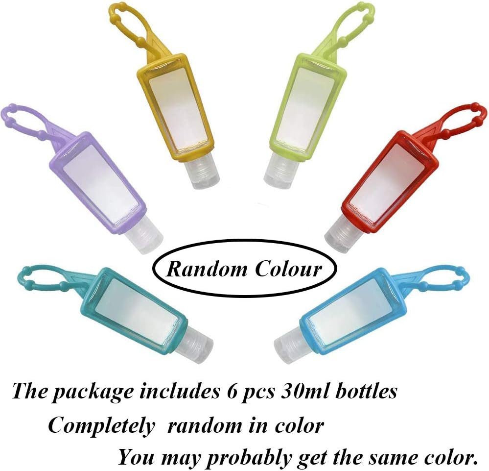 6 Pieces 30Ml Travel Bottles and 1 Funnel, Refillable Bottles Travel Containers, Transparent Plastic Sealed Leakproof Cosmetic Bottle with Silicone Case for Cosmetic, Lotion, Shampoo Lotion, Transparent, 30Ml image number 3