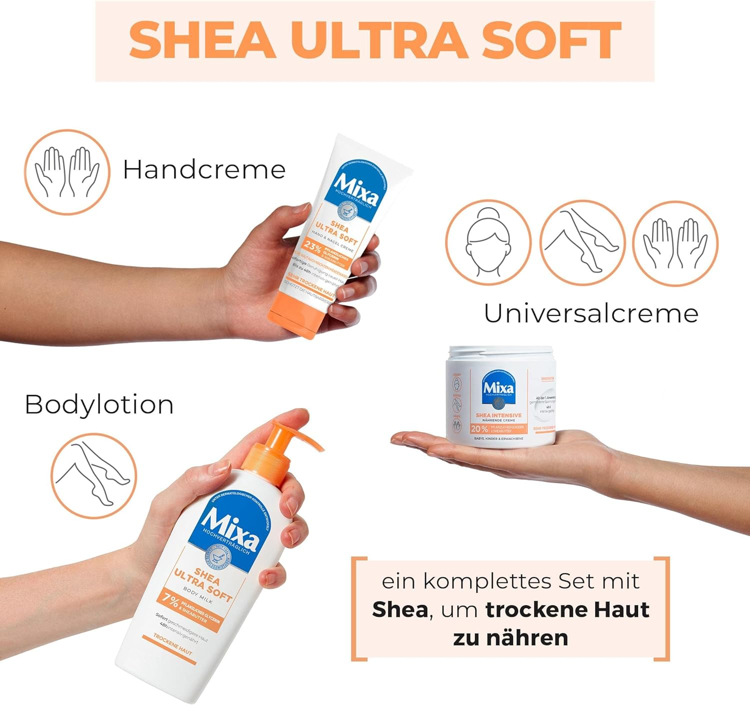 Mixa Shea Ultra Soft Hand & Nail Cream - Nourishing Hand Balm for Dry, Cracked and Rough Hands, Protection & Intensive Care with Glycerine and Shea Butter, 100 Ml image number 5