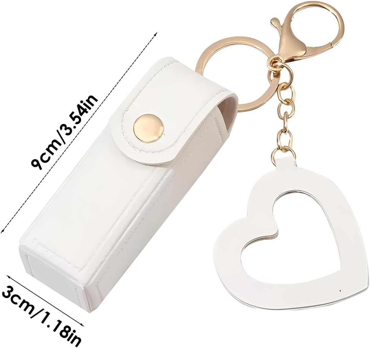 Lip Case, Lipstick Case, Keychain, 3.5 X 1.2 Inches (9 X 3 Cm), Women'S, PU Leather, Lip Cosmetic Pouch, Lip Balm Case, Mini Lipstick Bag, Cute, Stylish, Convenient to Hold, Cosmetic Container - Light Blue 2 image number 3