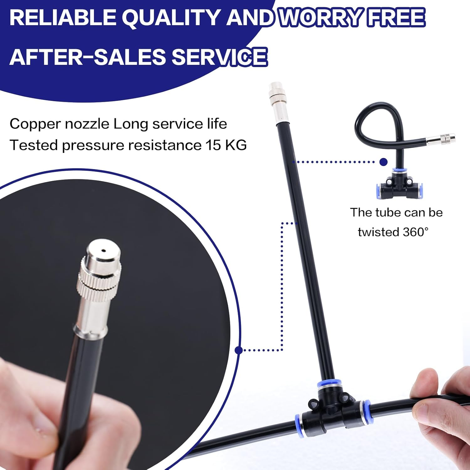 Drip Irrigation Kit, Garden Sprinkler, 49Ft Drip Hose + 15 360&deg; Bendable Brass Spray Nozzles + 1 3/4" Adapter, Irrigation System for Farm Lawn Irrigation, Patio Garden Greenhouse