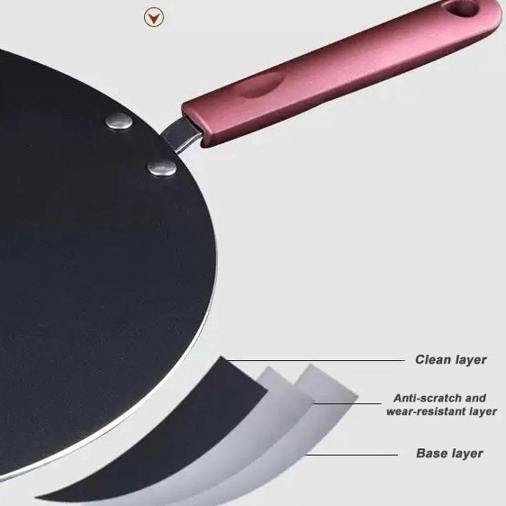 32Cm Nonstick Frying Indian Tava Dosa Chapati Pan Flat Skillet Griddle Pan image number 1