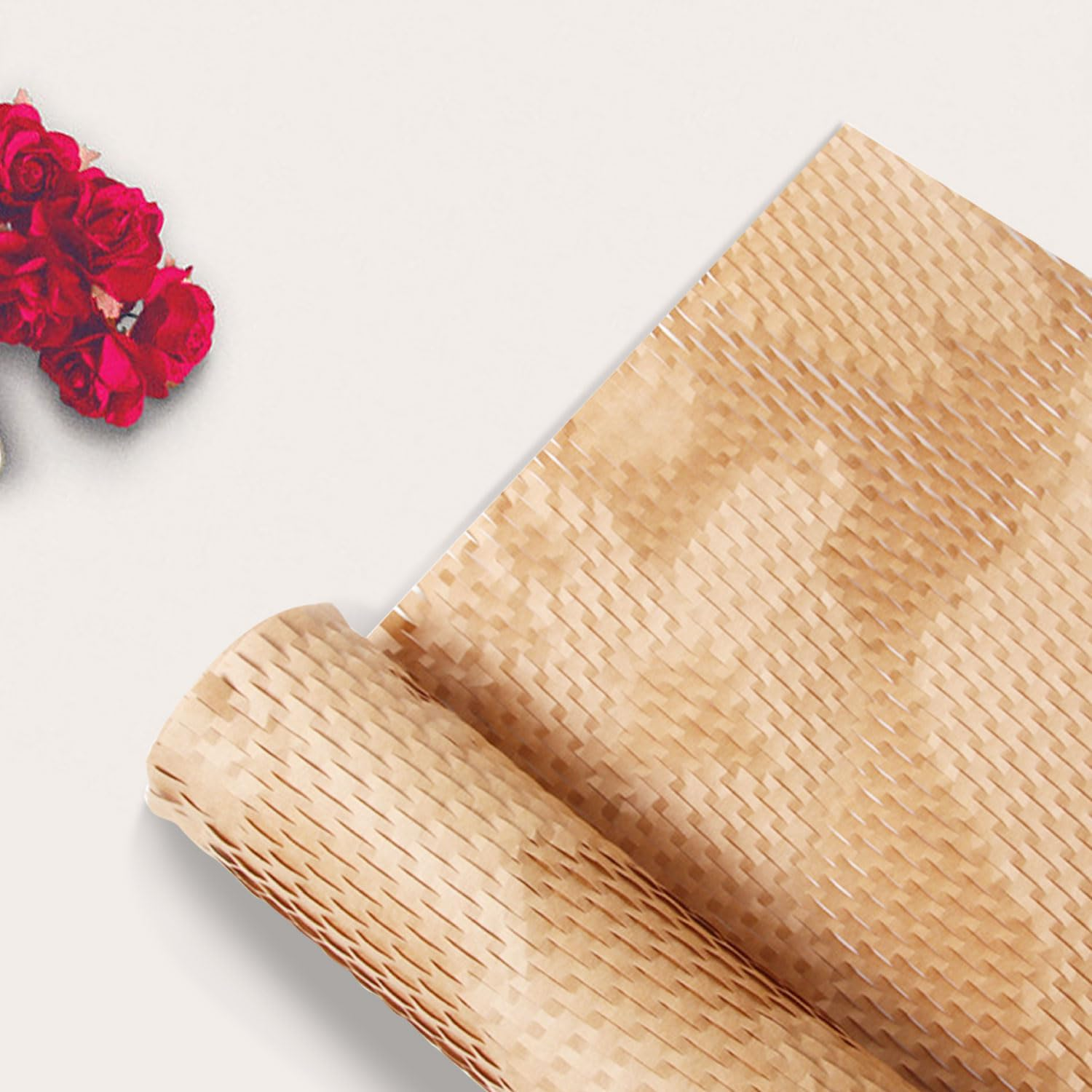 Honeycomb Packing Paper Superior Protection for Moving Recyclable Bubble Paper Wrapping Roll Kitchen Packing Supplies for Moving Supplies for Dishes and Glasses,Brown,14.9"X1968",38Cmx50M