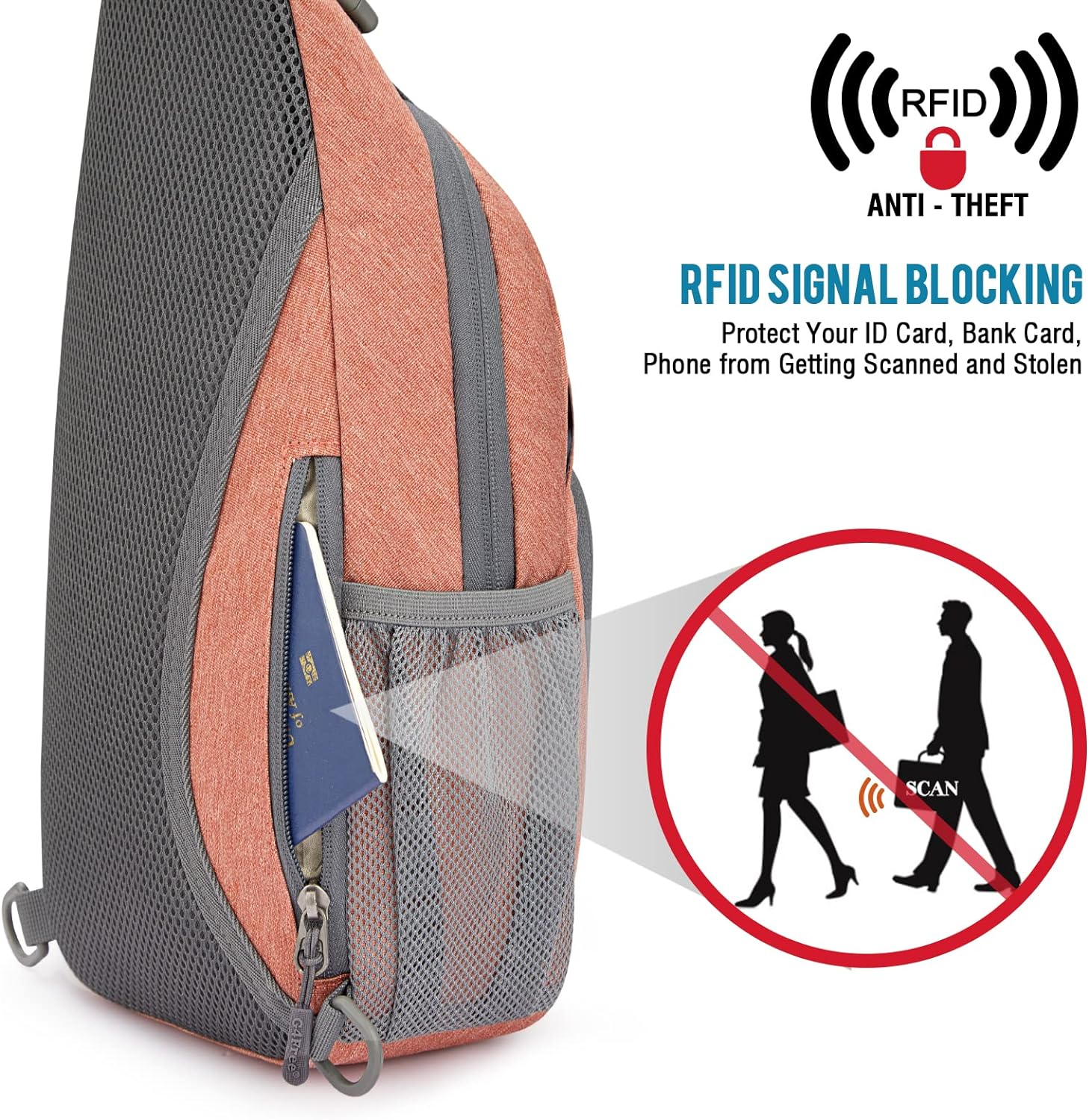 G4Free Sling Backpack Small Sling Bag Crossbody Chest Daypack for Men Women Hiking Travel