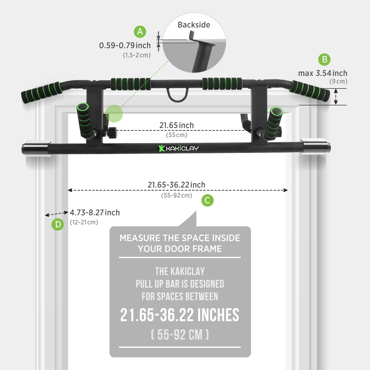 2023 Upgrade Multi-Grip Pull up Bar with Smart Larger Hooks Technology - USA Original Patent, Designed, Shipped. image number 3