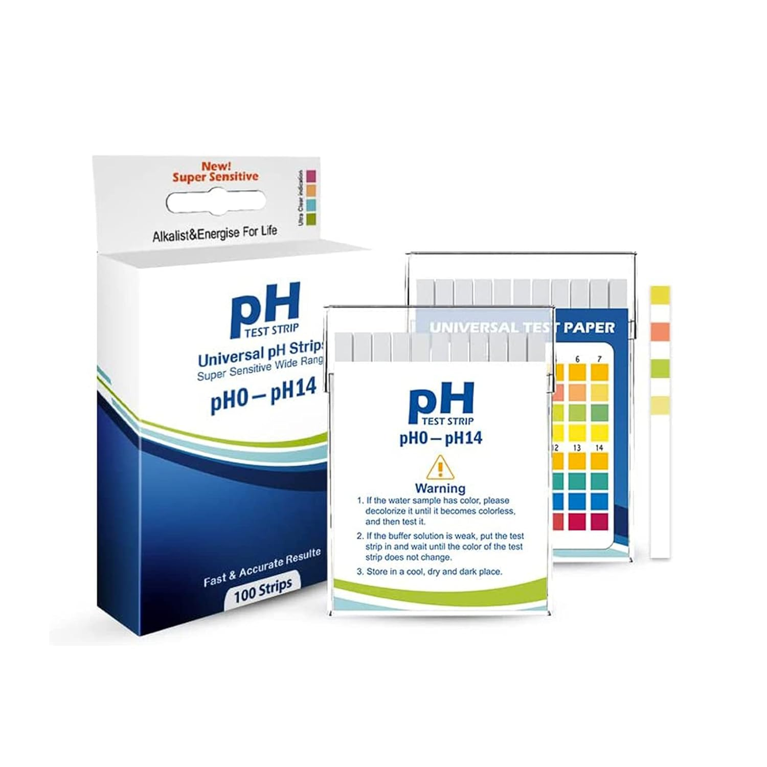 Plastic Ph Test Strips, Universal Application (Ph 0-14), 100 Strips | for Saliva, Soap, Urine, Food, Liquids, Water with Soil Testing, Lab Monitoring, Etc. image number 5