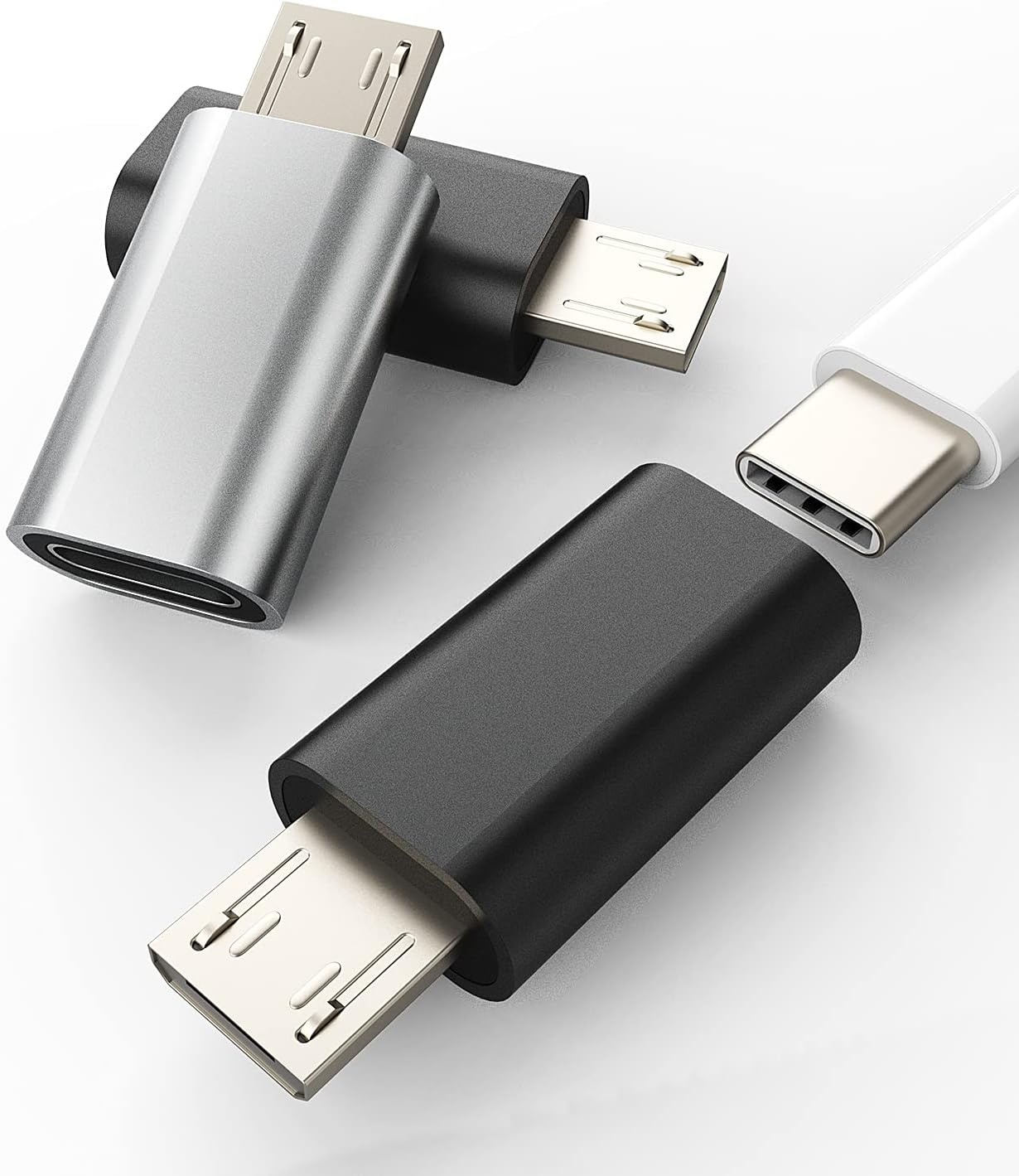 3Pack,Usb C Male to Micro USB Female Adapter, for Ipad Pro Air4 Compatible for Samsung Galaxy S21 S20 plus Note,Pixel 5 4Xl,V35,Moto Charging Data Sync Type C Power Charger Connector Cable