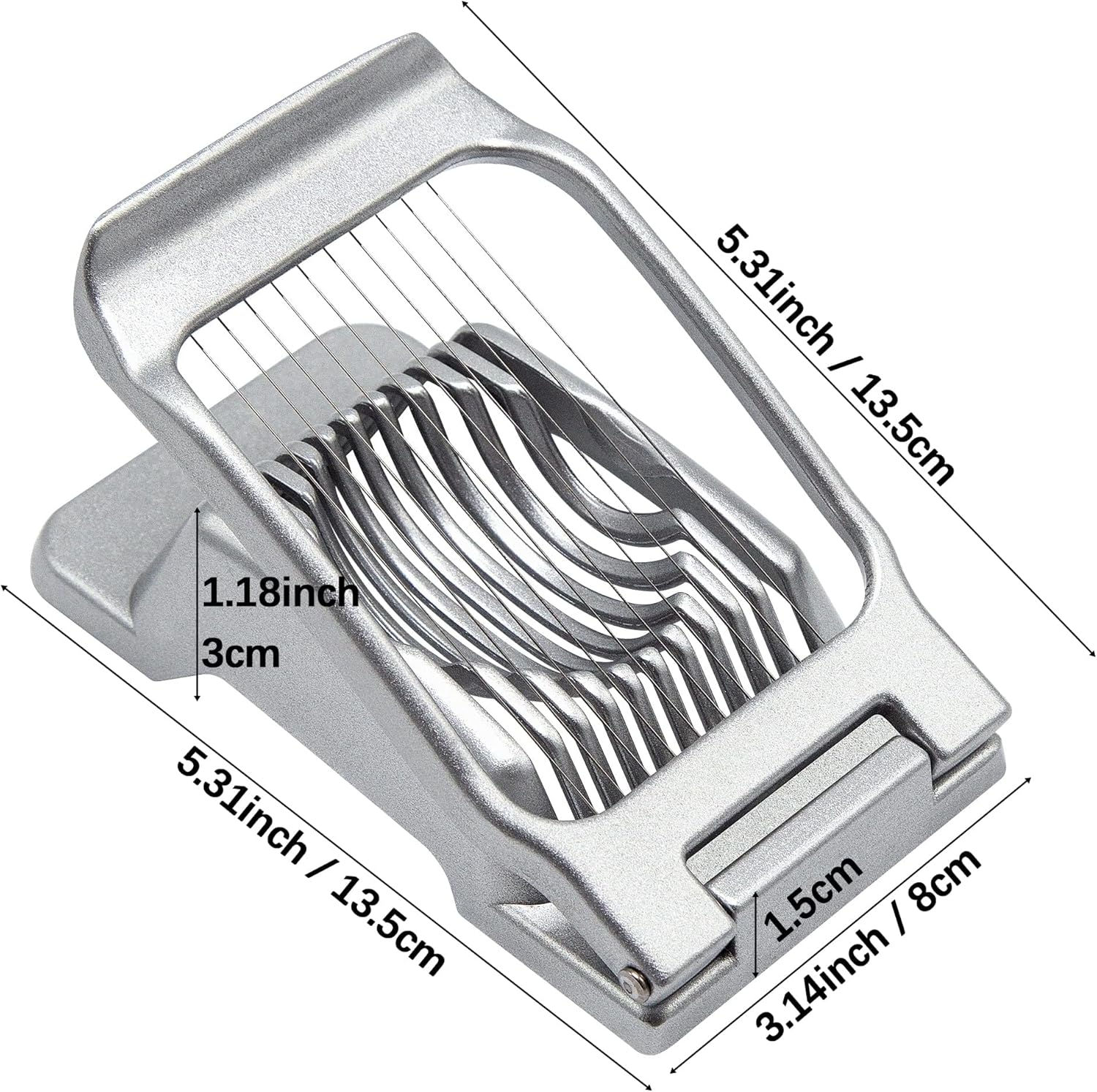 KAIAIWLUO Egg Slicer, Metal Egg Pieker, Egg Shaper for Boiled Eggs, Boiled Eggs, Cutting Kitchen Tool, Gadget, Stainless Steel Cutting Wire, Egg Divider for round and Oval Slices image number 3