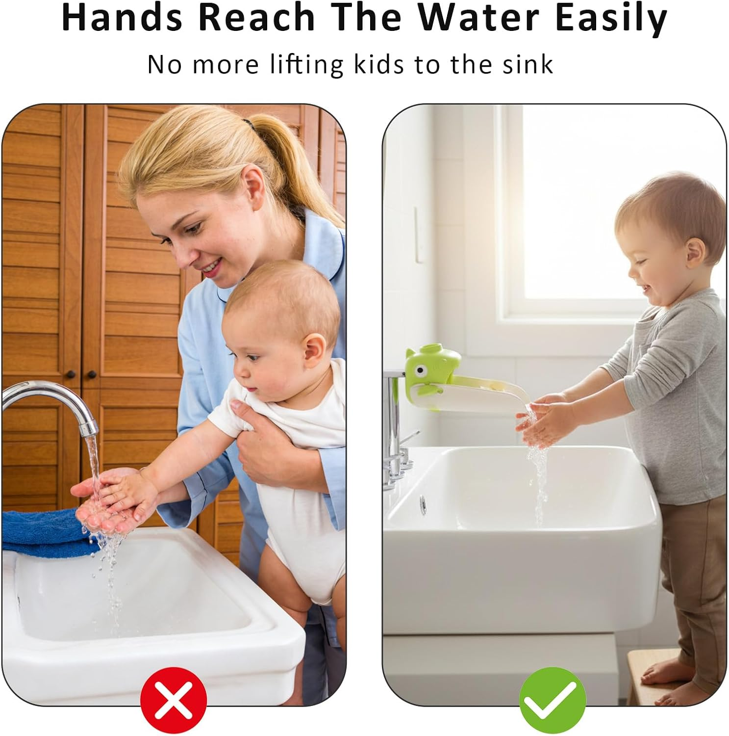 Faucet Extender for Toddlers - 1 Pack Universal Sink Handle Extender, Helps Children Reach Faucet Easily, Prevents Splashing, Ideal for Bathroom & Kitchen Use image number 2