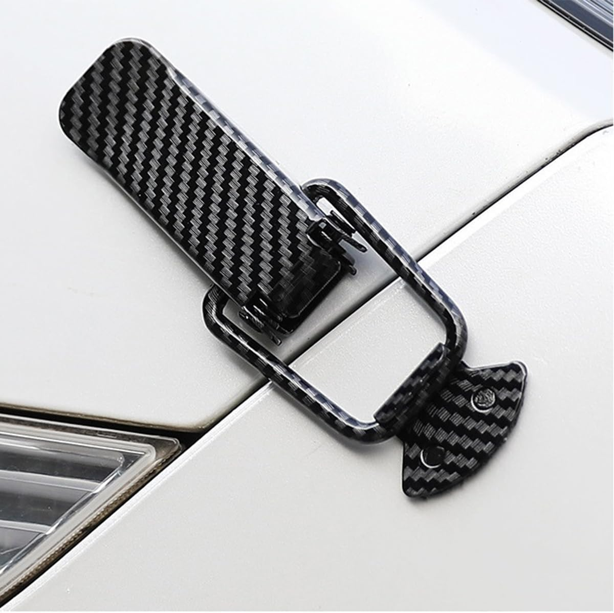 Car Bumper Hook Lock Clips, 2 Pack Universal Toggle Clamp Quick Release Fasteners, Carbon Fiber Security Hook Lock Clips Accessories for Car Truck Bumper, Fender, Trunk, Hatch Lids