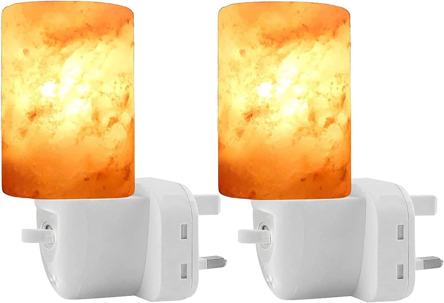 2 Pack Himalayan Salt Lamp Salt Rock Hand Carved Natural Amber Natural Crystal Salt Rock Lamps for Bedrooms Night Light Plug Wall Light Air Purifying Lighting/Decor AU Plug (2 PACK, Natural Salt Lamp)