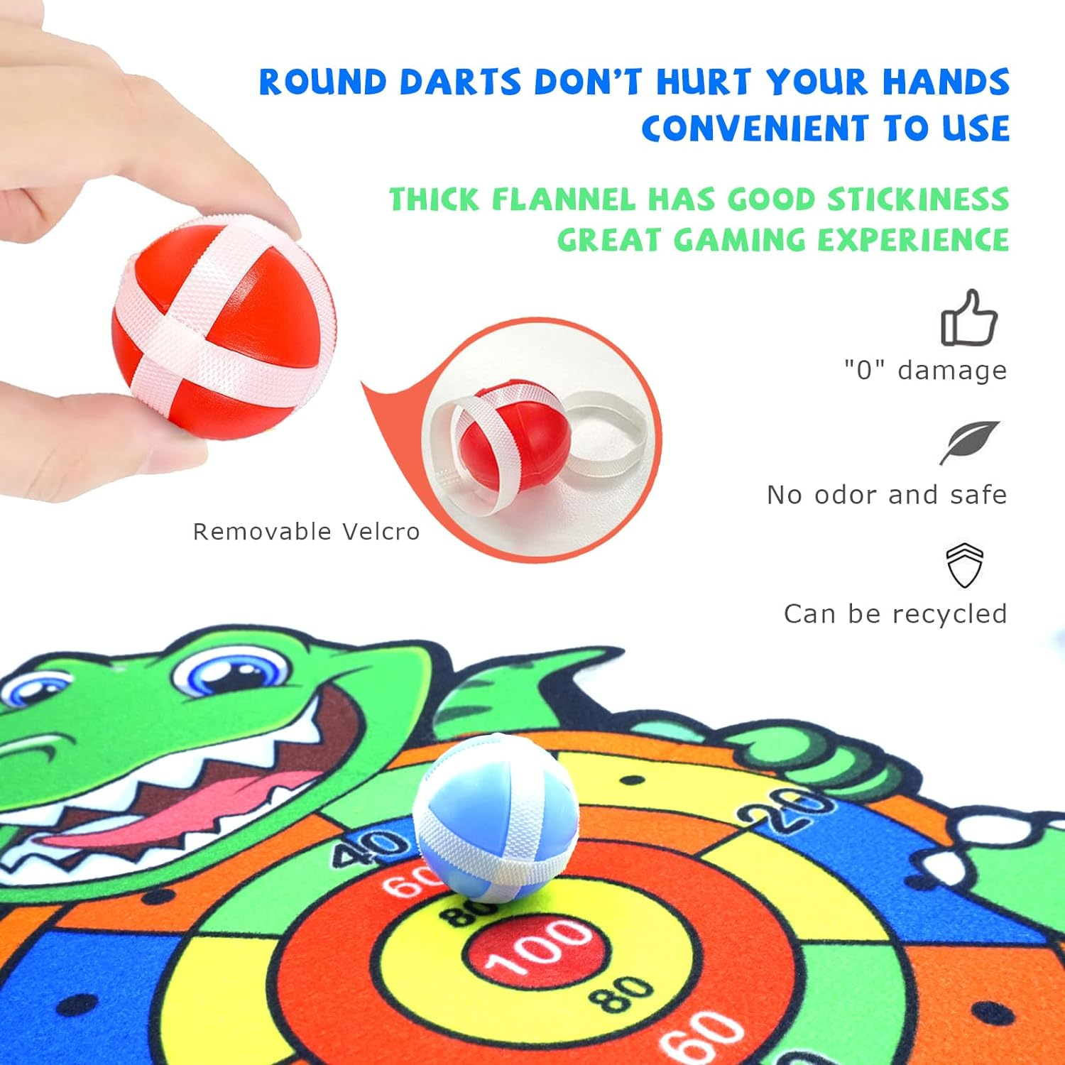 Dart Board for Kids, 40 X 28Cm Dinosaur Toys with 24 Sticky Balls Bow and Arrow Launcher, Indoor/Outdoor Fun Party Play Shooting Game Pop Dart Board Toys Set 5 6 7 8 9 10 11 12-Year-Old Kids