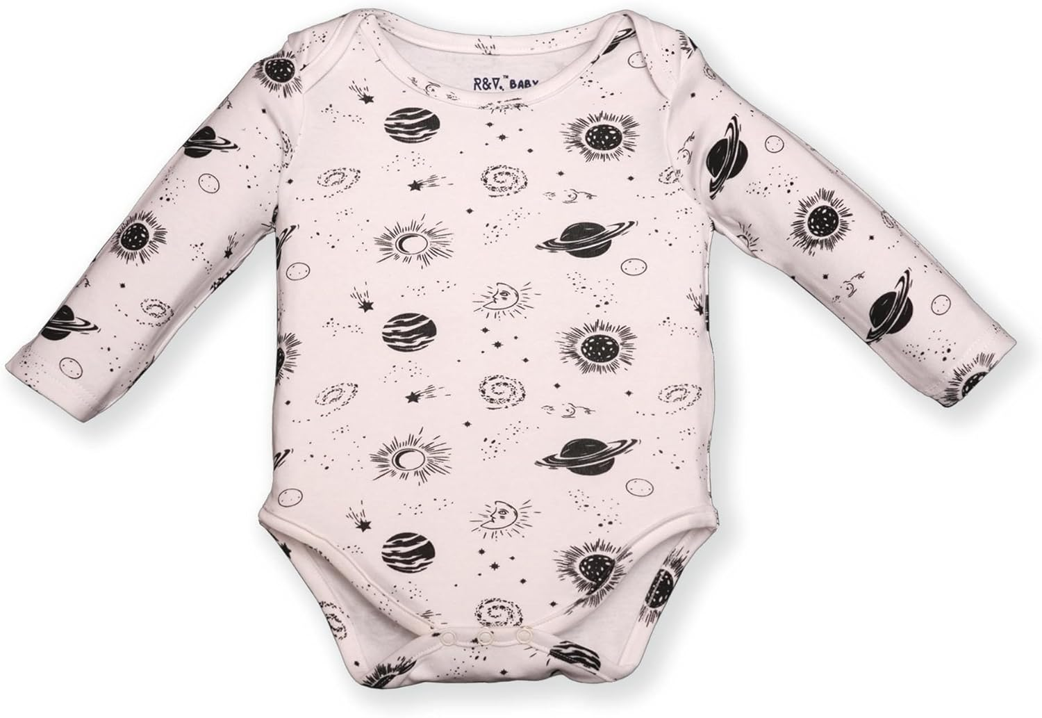 Baby 6 Piece Bodysuit Set with Space-Themed Print, Long Sleeves, 100% Cotton (Multi Pack of 6) image number 1