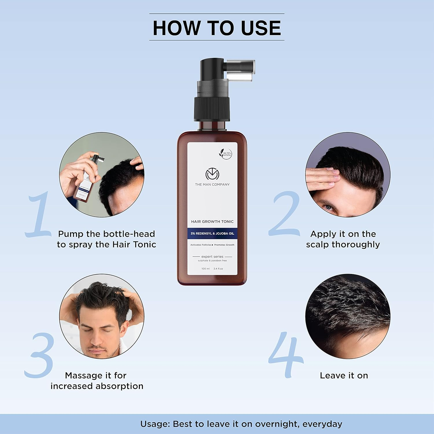 The Man Company Hair Growth Tonic 100 Ml | 3% Redensyl & Jojoba Oil | 99.75% Natural image number 1