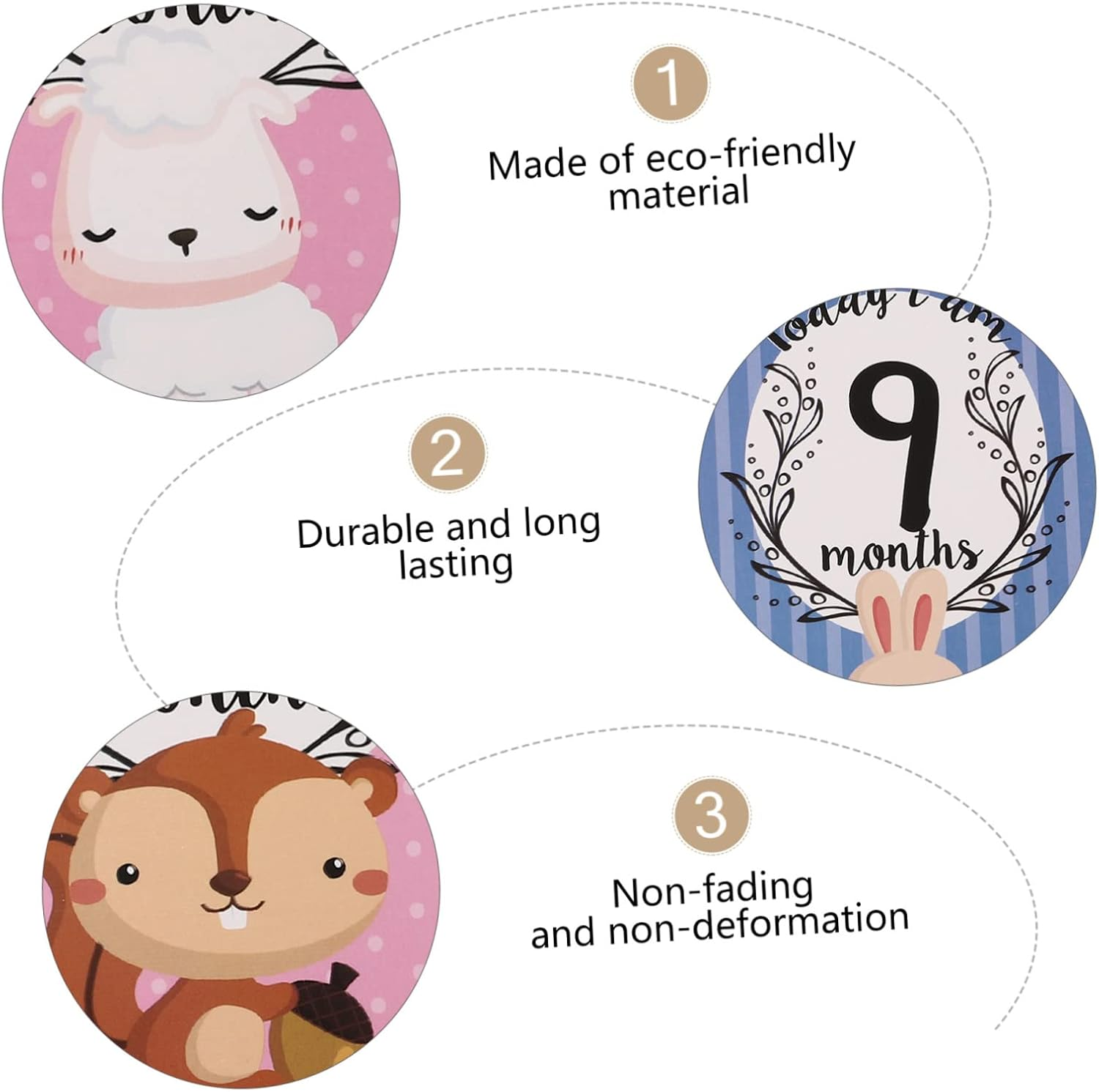 UPKOCH 12Pcs Animal Milestone Cards for High Contrast Christmas Stuff Born Essentials for Decorative Growth Recording Cards