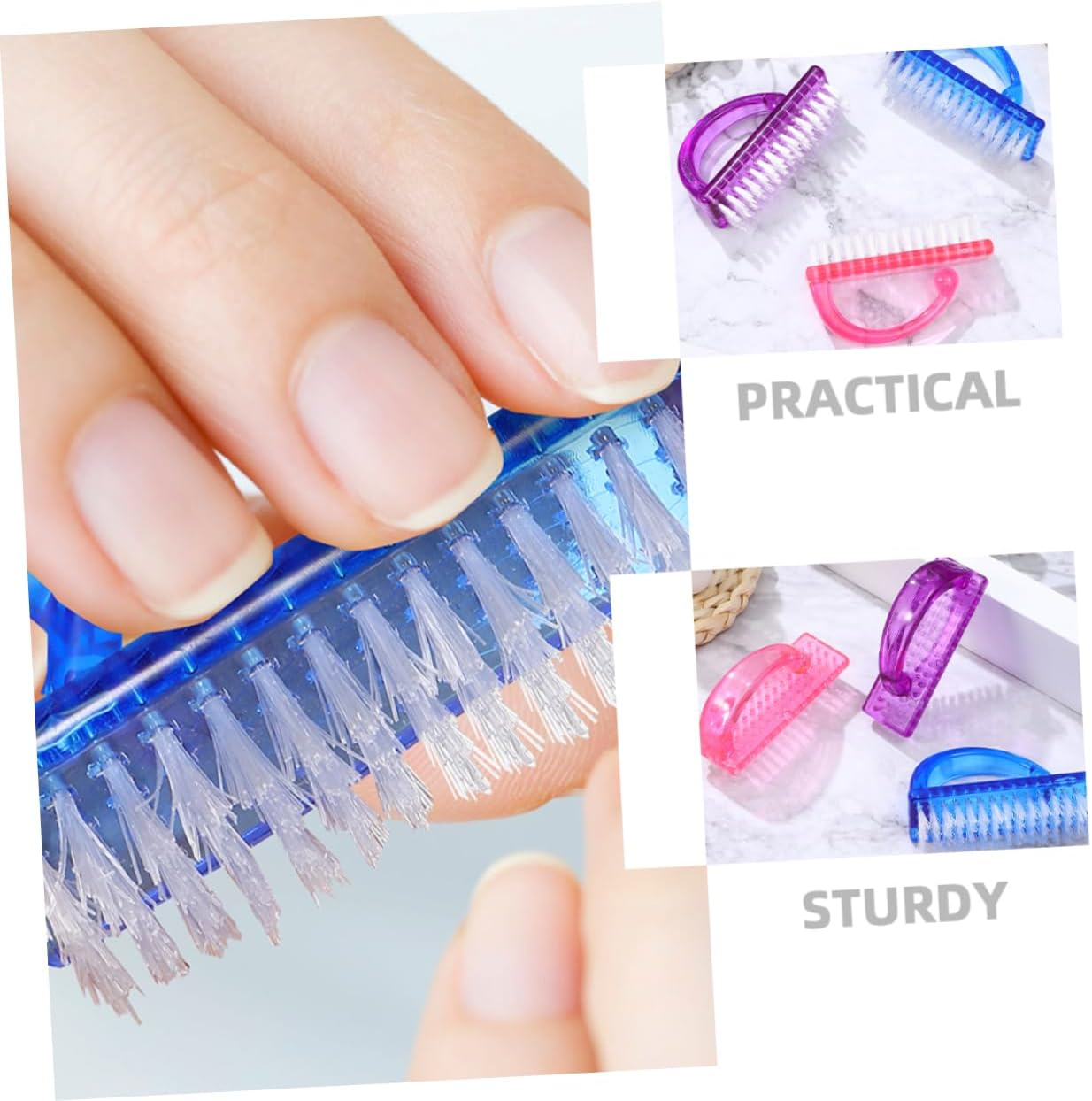 JECOMPRIS 12Pcs Ergonomic Nail Dust Cleaning Brush Brush Heads for Fingernails Versatile Manicure Tool Material image number 6