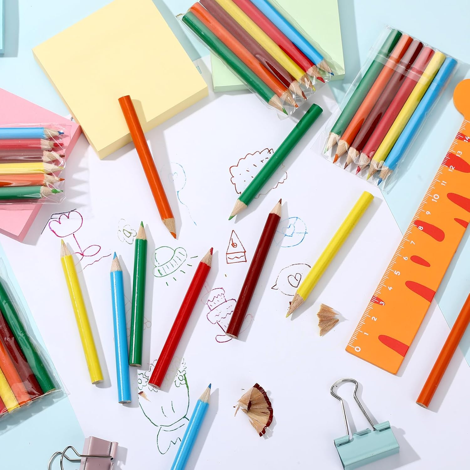 Cholemy 20 Sets Mini Colored Pencils 3.5 Inch Portable Short Color Pencil Bulk Coloring Pencils Pre Sharpened Drawing Colored Pencil for Kids Children Painting Classroom, 6 Assorted Colors image number 3